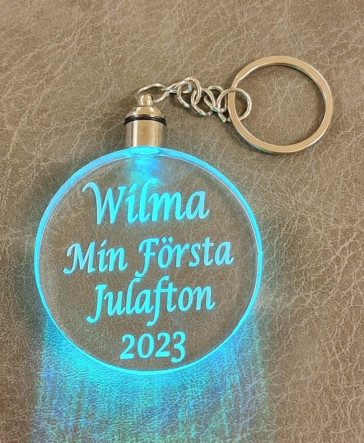 Nøglering min første jul i indgraveret plastik