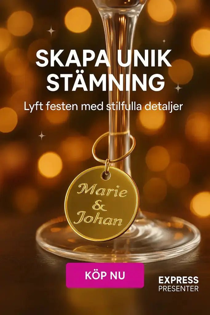 Festdekoration för glas med gästernas namn - Express - presenter