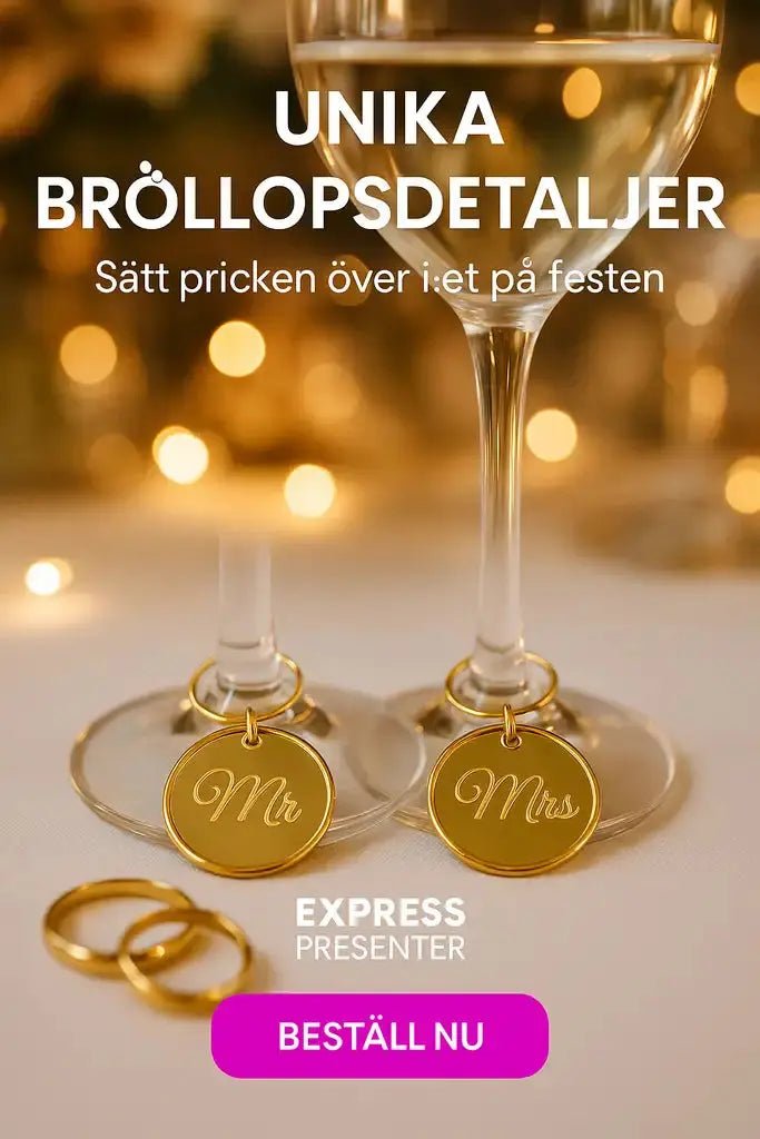 Glasmarkörer bröllop 2st - Express - presenter