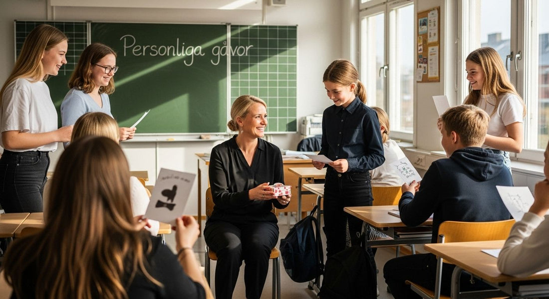 personliga gåvor lärare klassrum