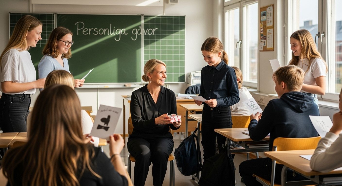 personliga gåvor lärare klassrum