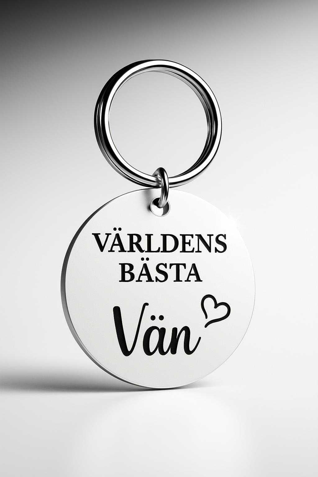 Nyckelring | Världens bästa vän (vit)