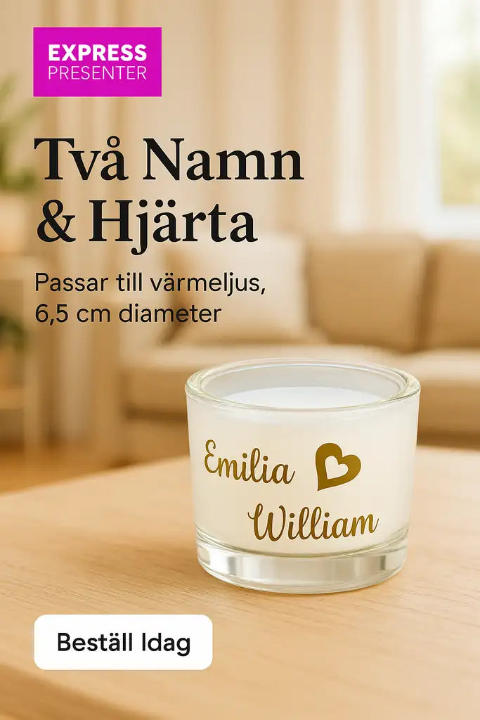 Ljuslykta | med namn och hjärta