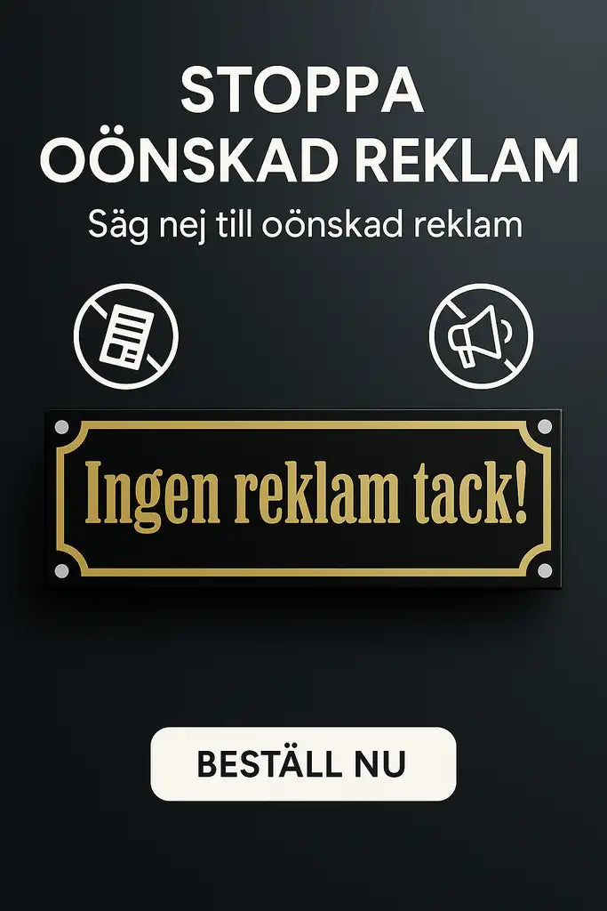 Ingen reklam tack (skylt)