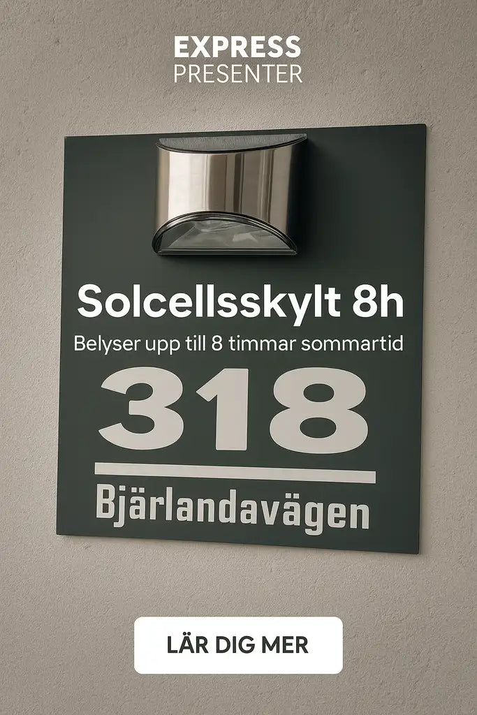 Husskylt med belysning