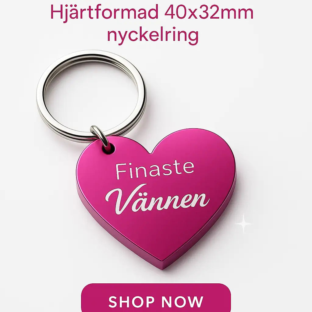 Nyckelring | Finaste vännen (rosa) från Express-presenter. Hjärtformad nyckelring i rosa med texten "Finaste Vännen", storlek 40x32mm, med metallring för enkel fastsättning.