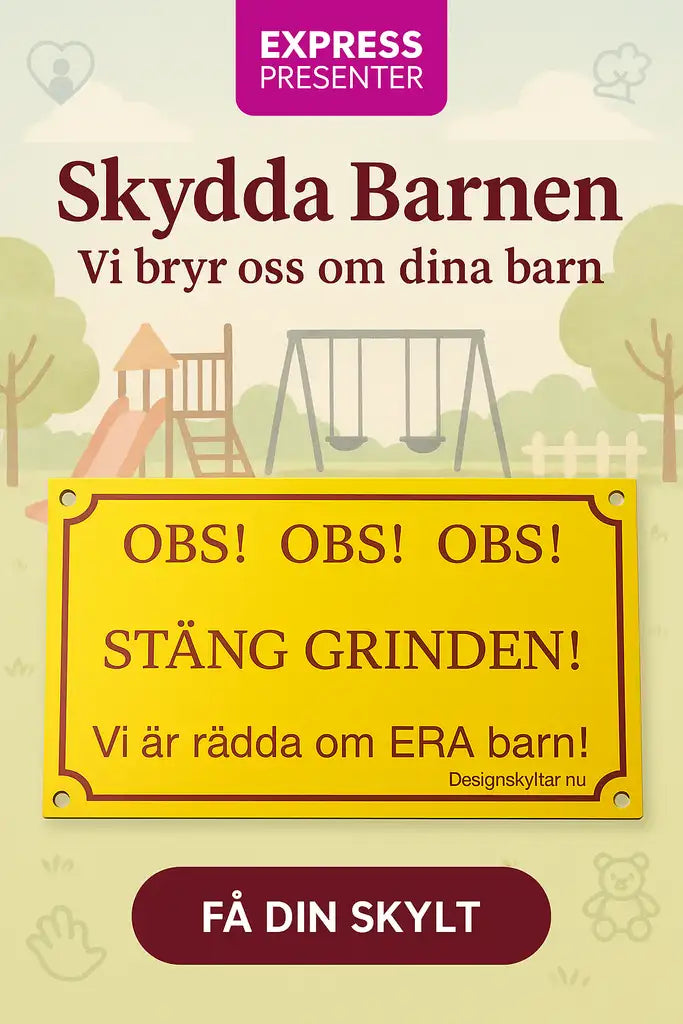 Stäng grinden skylt mått 200x120 mm