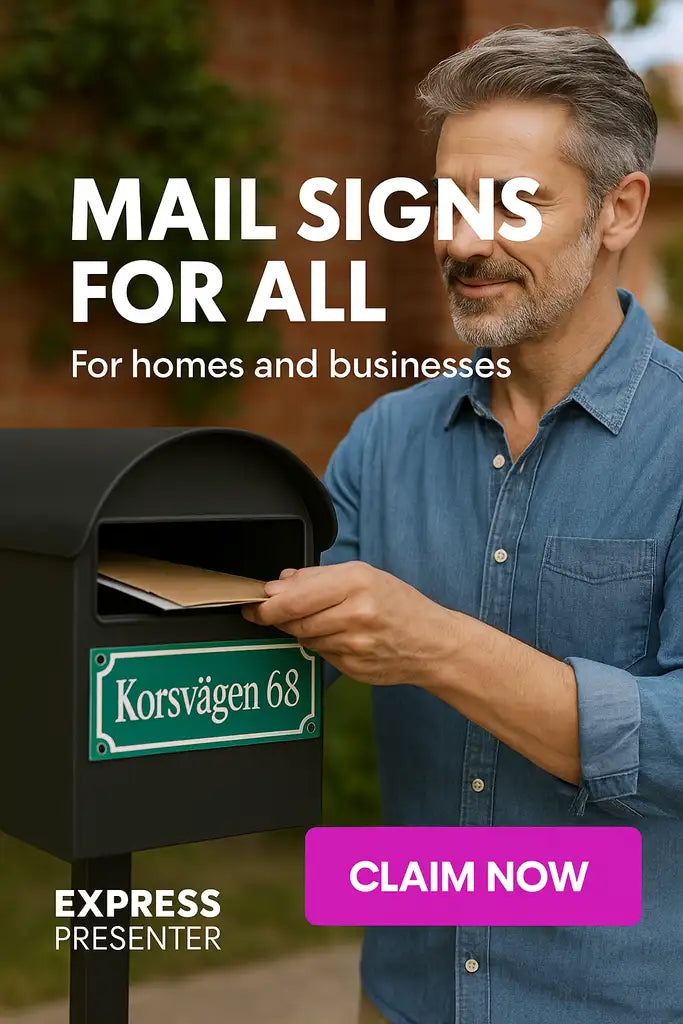 Postlådeskylt 150x50mm