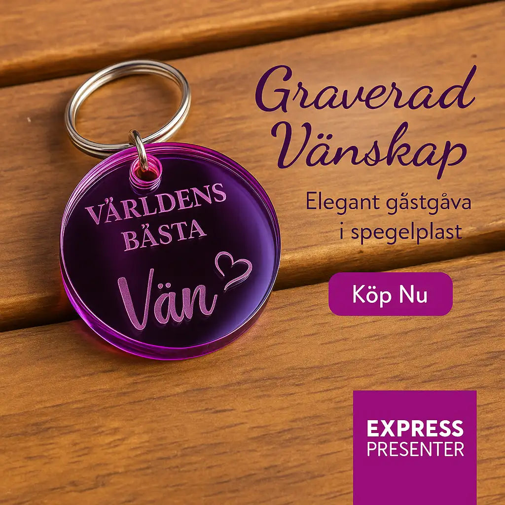 En rosa nyckelring med texten "Världens bästa vän" från Express-presenter, en elegant graverad present till din bästa vän. Perfekt som gästgåva! Köp nu - original från Express-presenter.