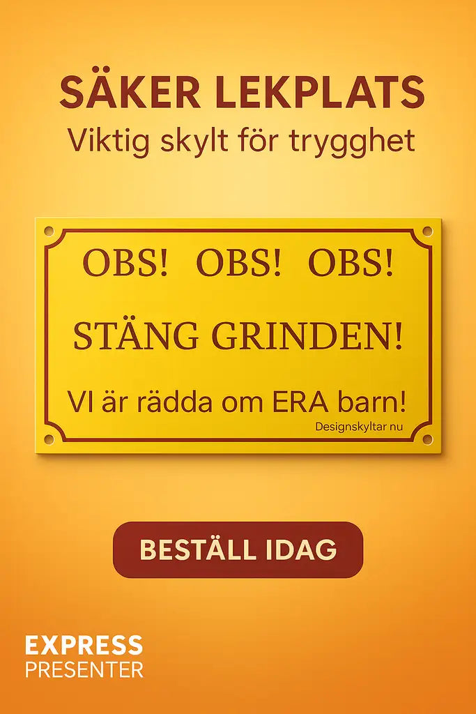 Stäng grinden skylt mått 200x120 mm