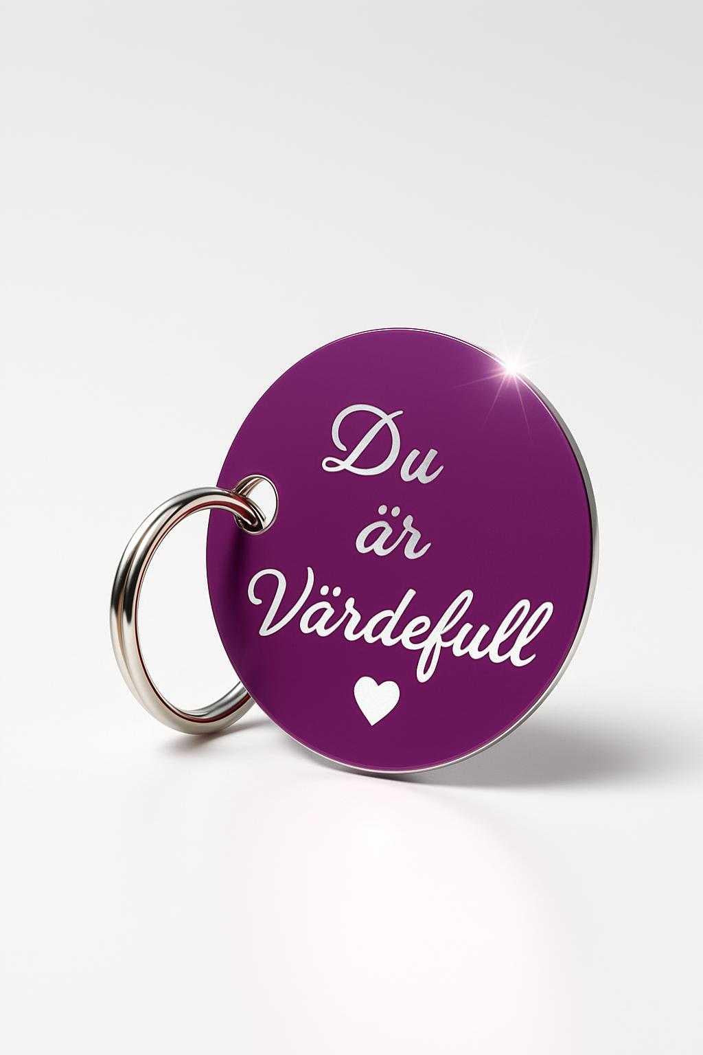 Nyckelring | Du är värdefull (lila)