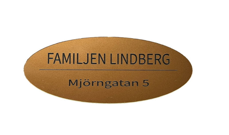 Skylt postlåda