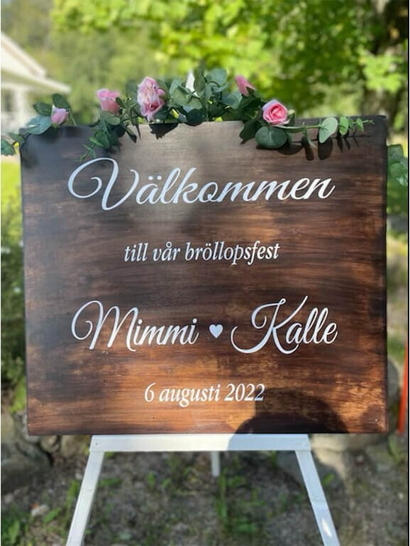 Bryllupstekstklistermærke