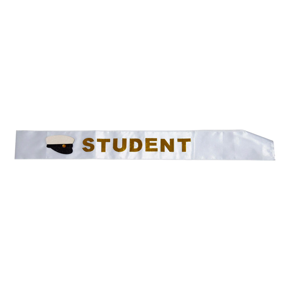 SASH STUDENT VIT/GULD