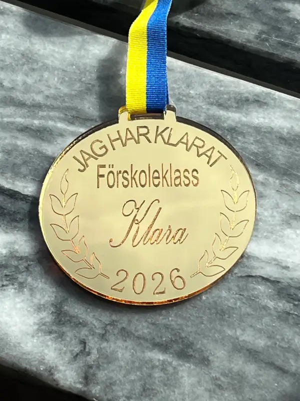 Avslutningspresent Medalj Förskoleklass - DinMedalj