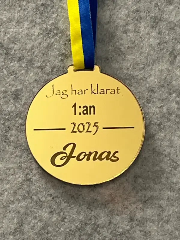 en medalj jag har klarat 1:an med namn