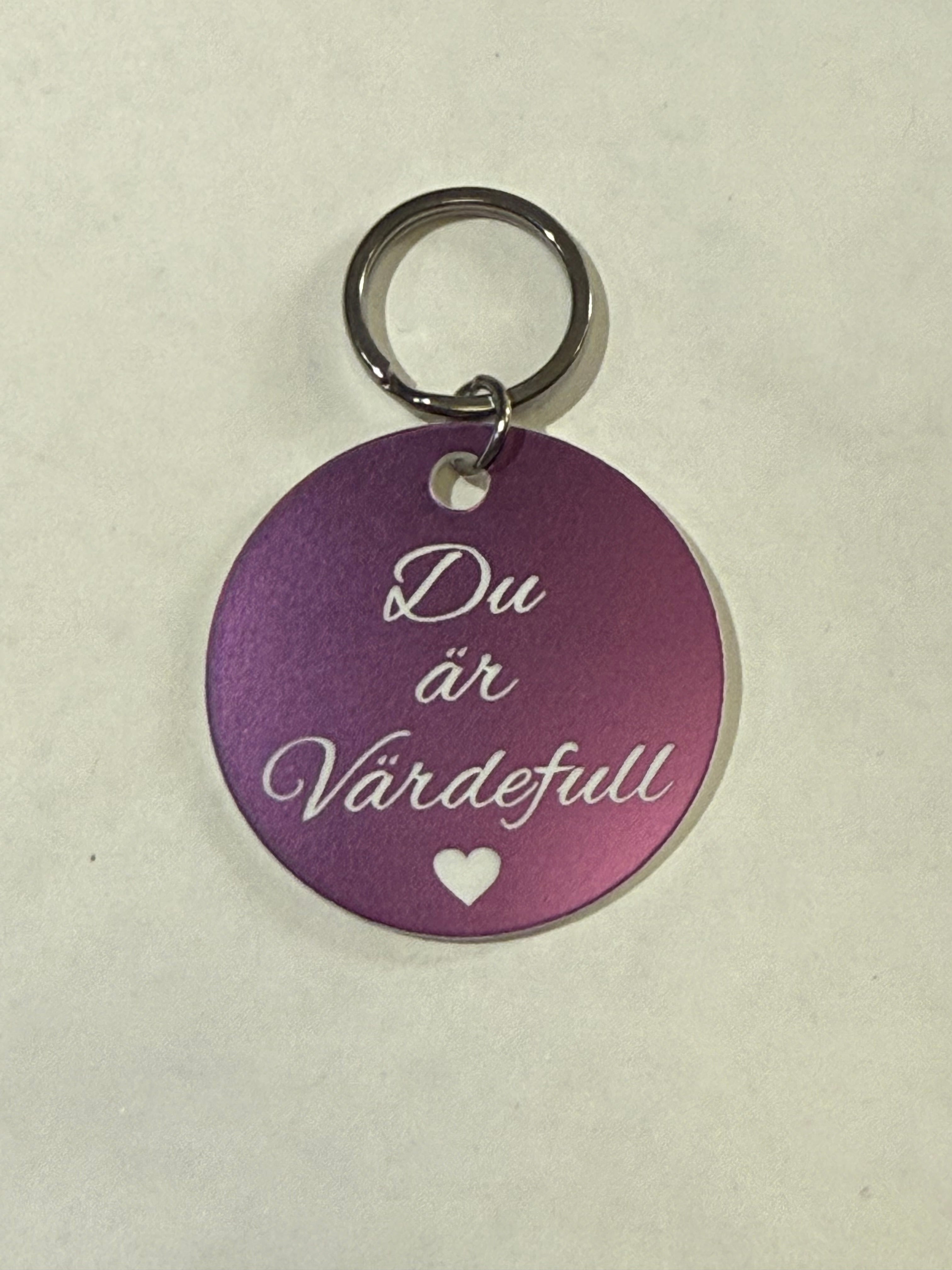 Nyckelring | Du är värdefull (lila)