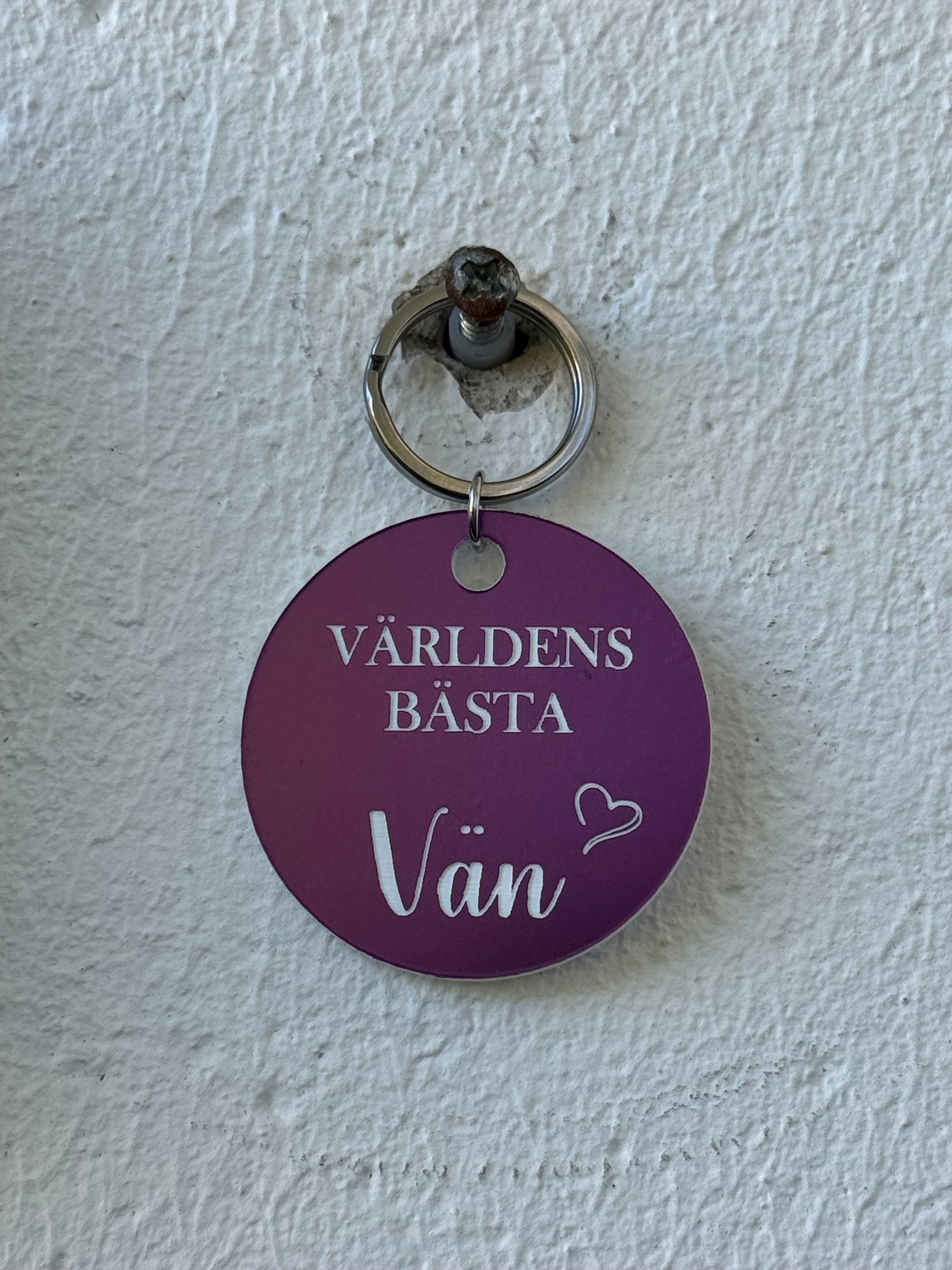 Nyckelring | Världens bästa vän (lila)