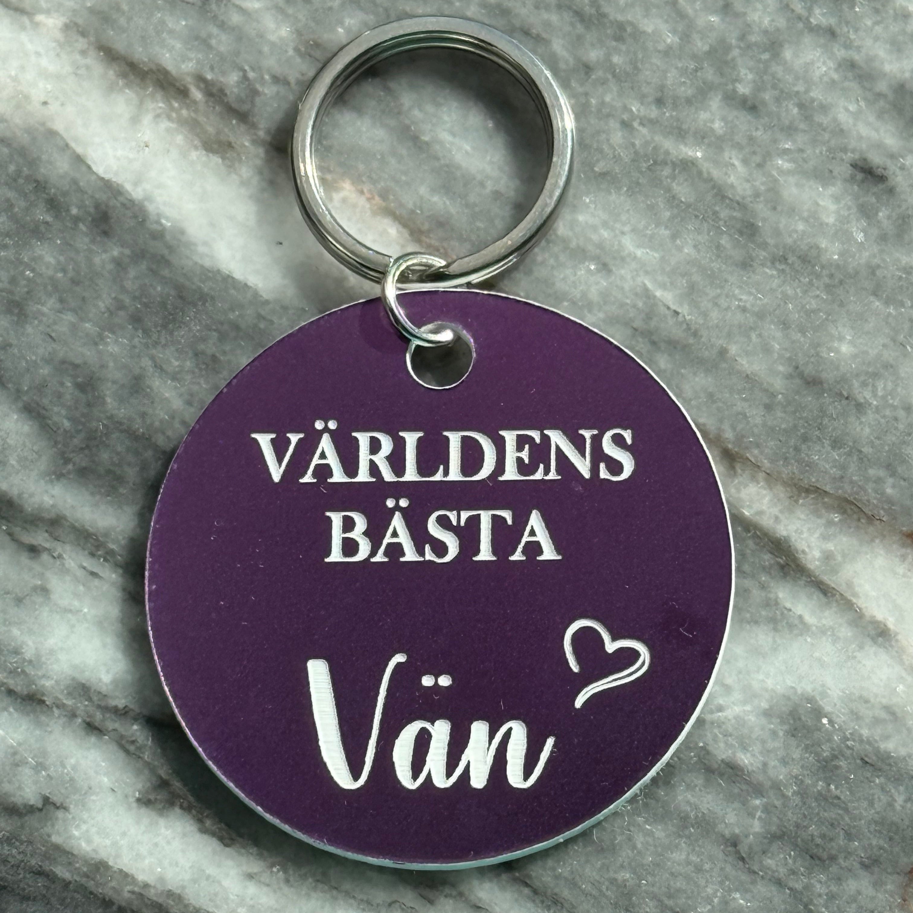 Nyckelring | Världens bästa vän (lila)