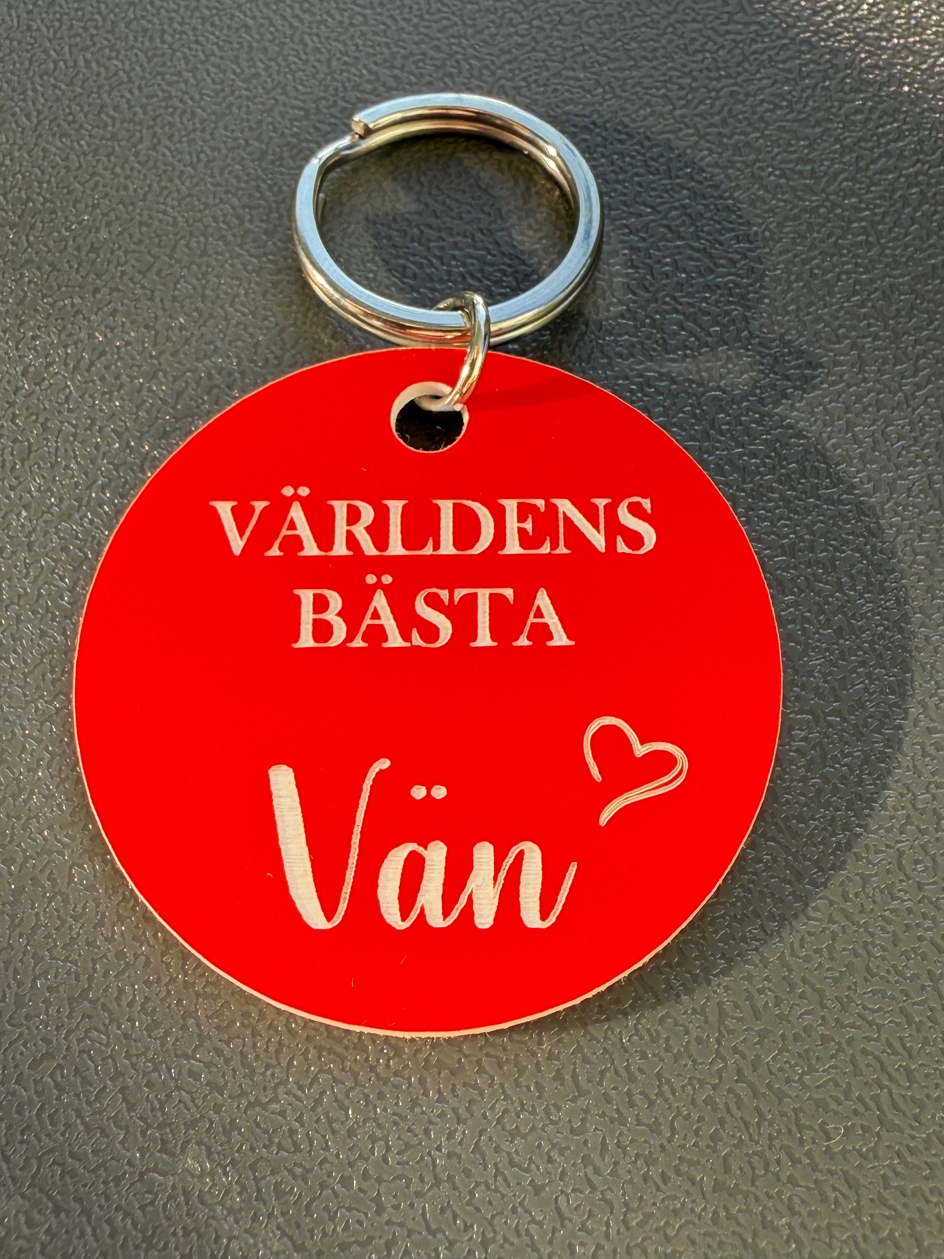 Nyckelring | Världens bästa vän (Röd)