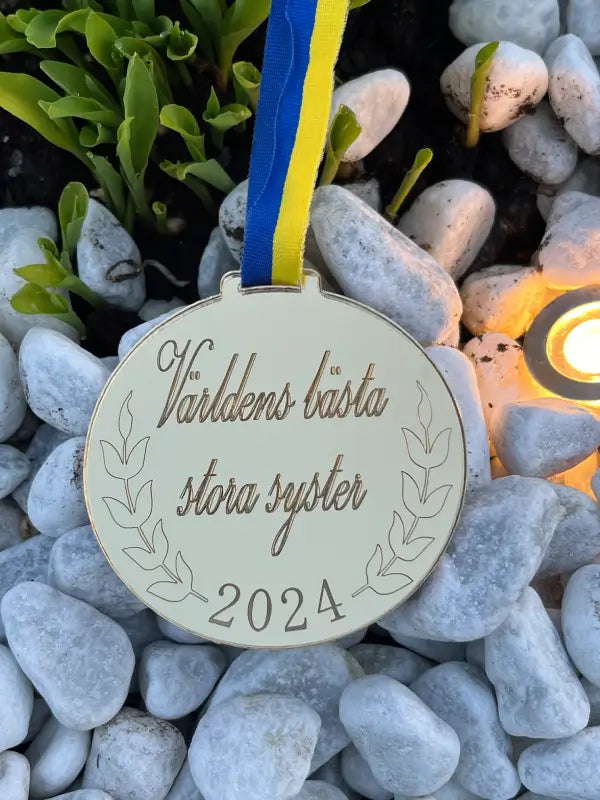 Medalj världens bästa storasyster - DinMedalj