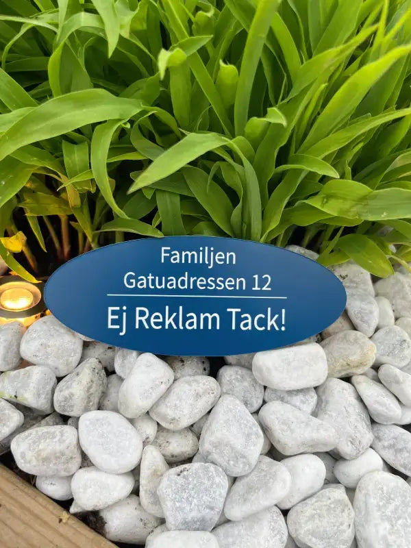 Stilig adresskylt till Brevlådan