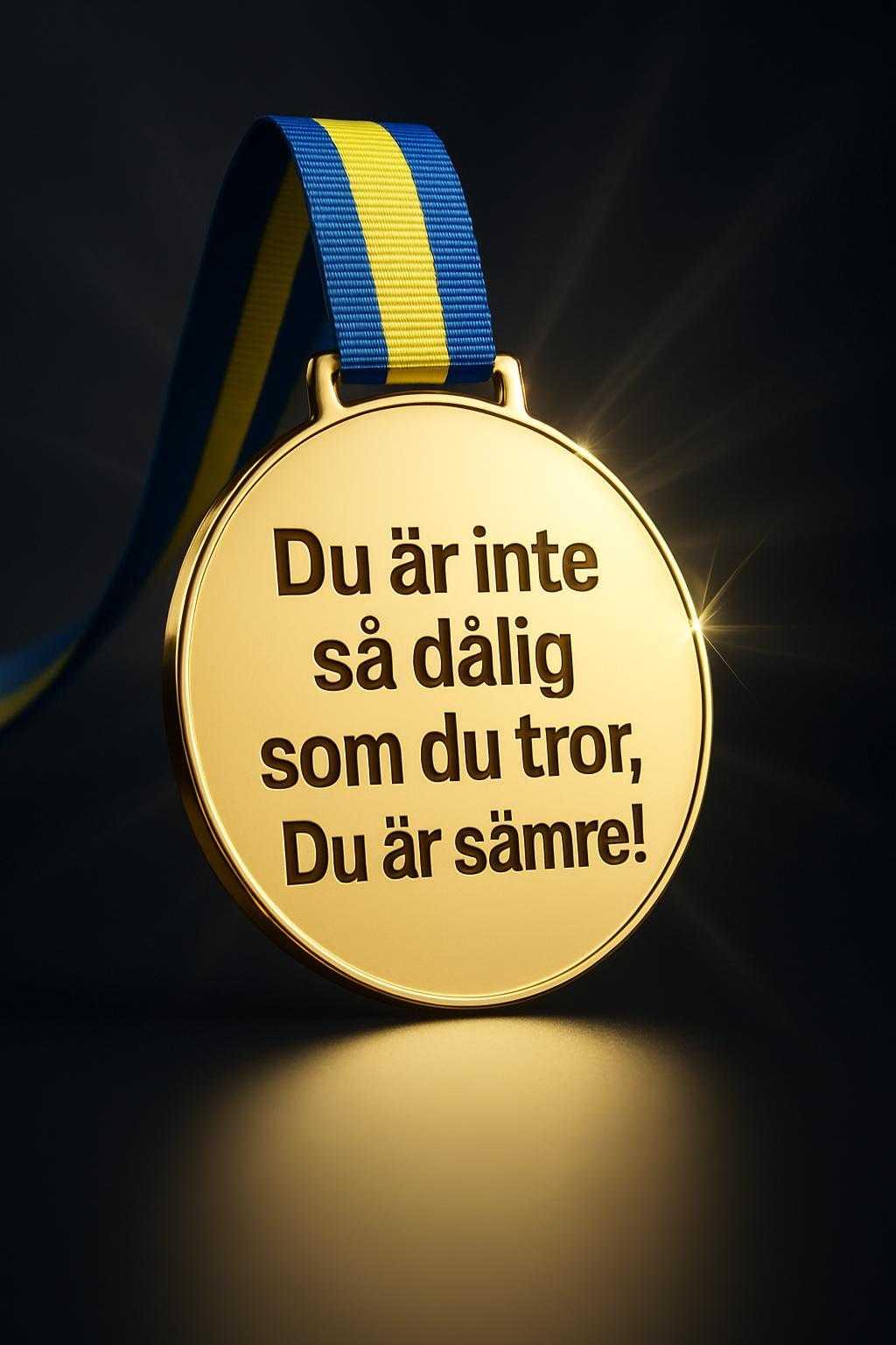 Medalj | Du är inte så dålig som du tror, Du är sämre! | expresspresenter.se