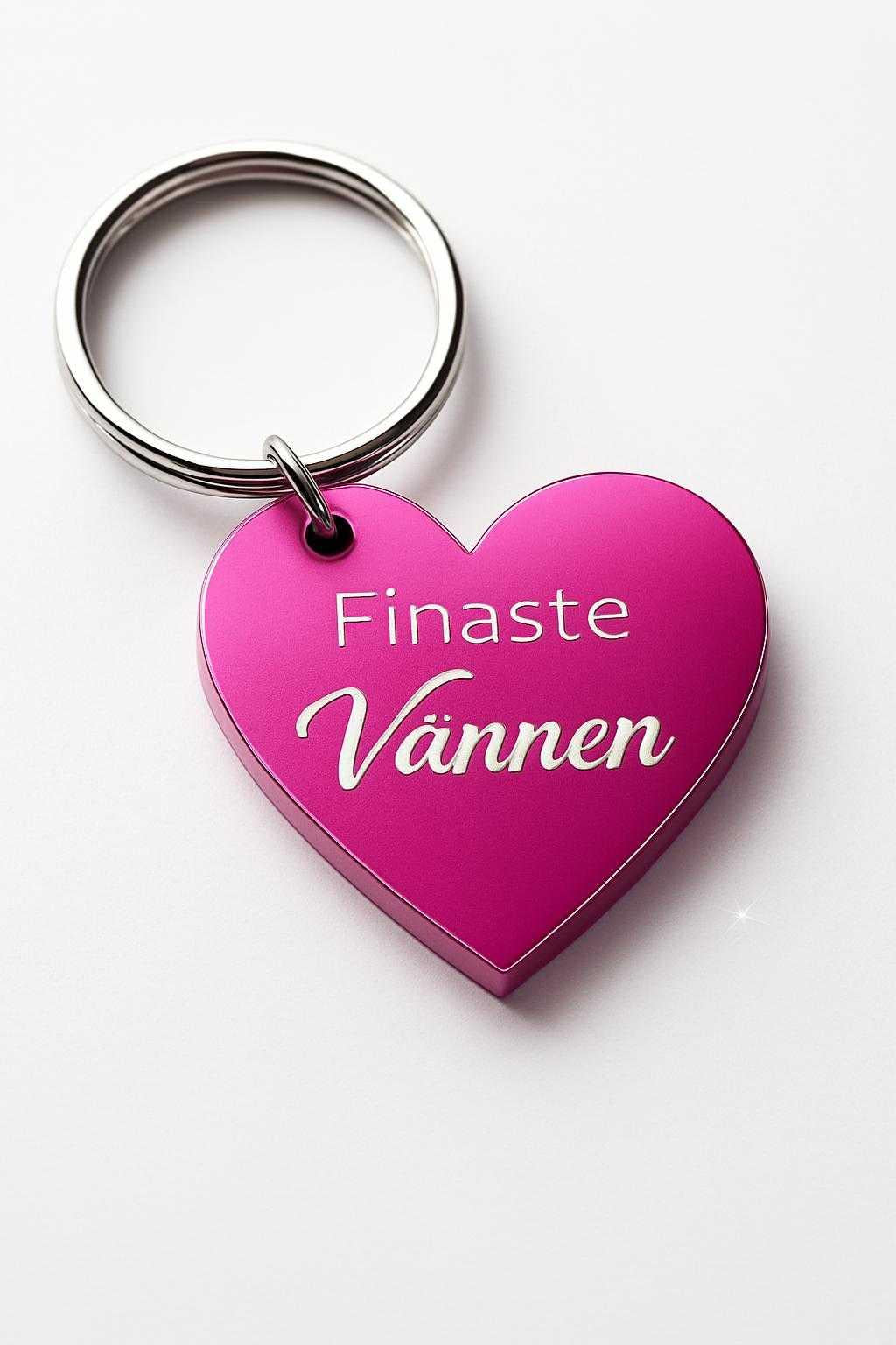 Nyckelring | Finaste vännen (rosa) | Expresspresenter.se