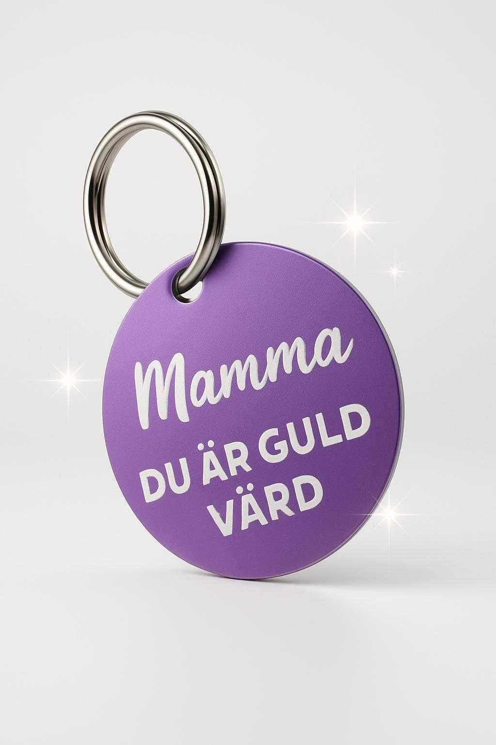 Nyckelring | Mamma du är guld värd (Lila) | expresspresenter.se
