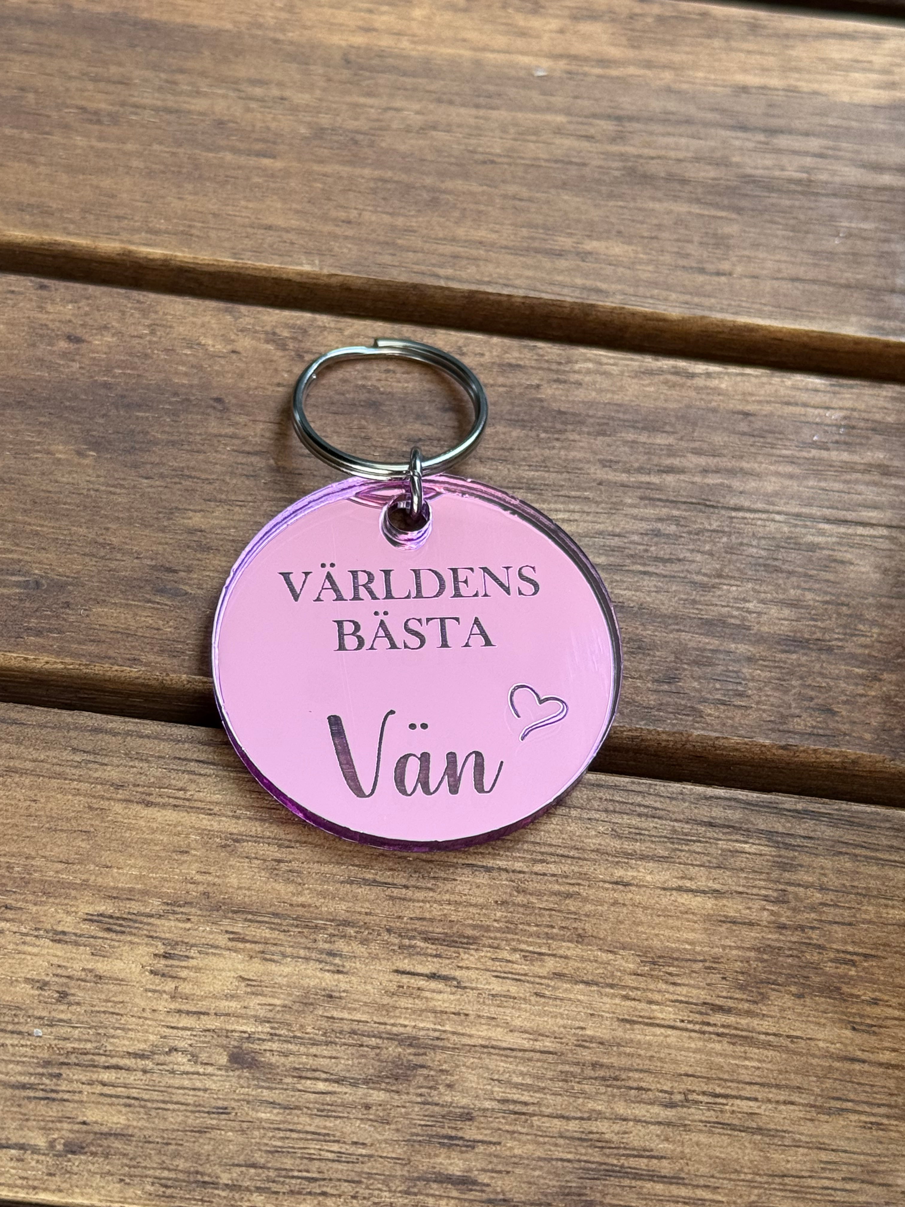 Nyckelring | Världens bästa vän (Rosa)- expresspresenter.se