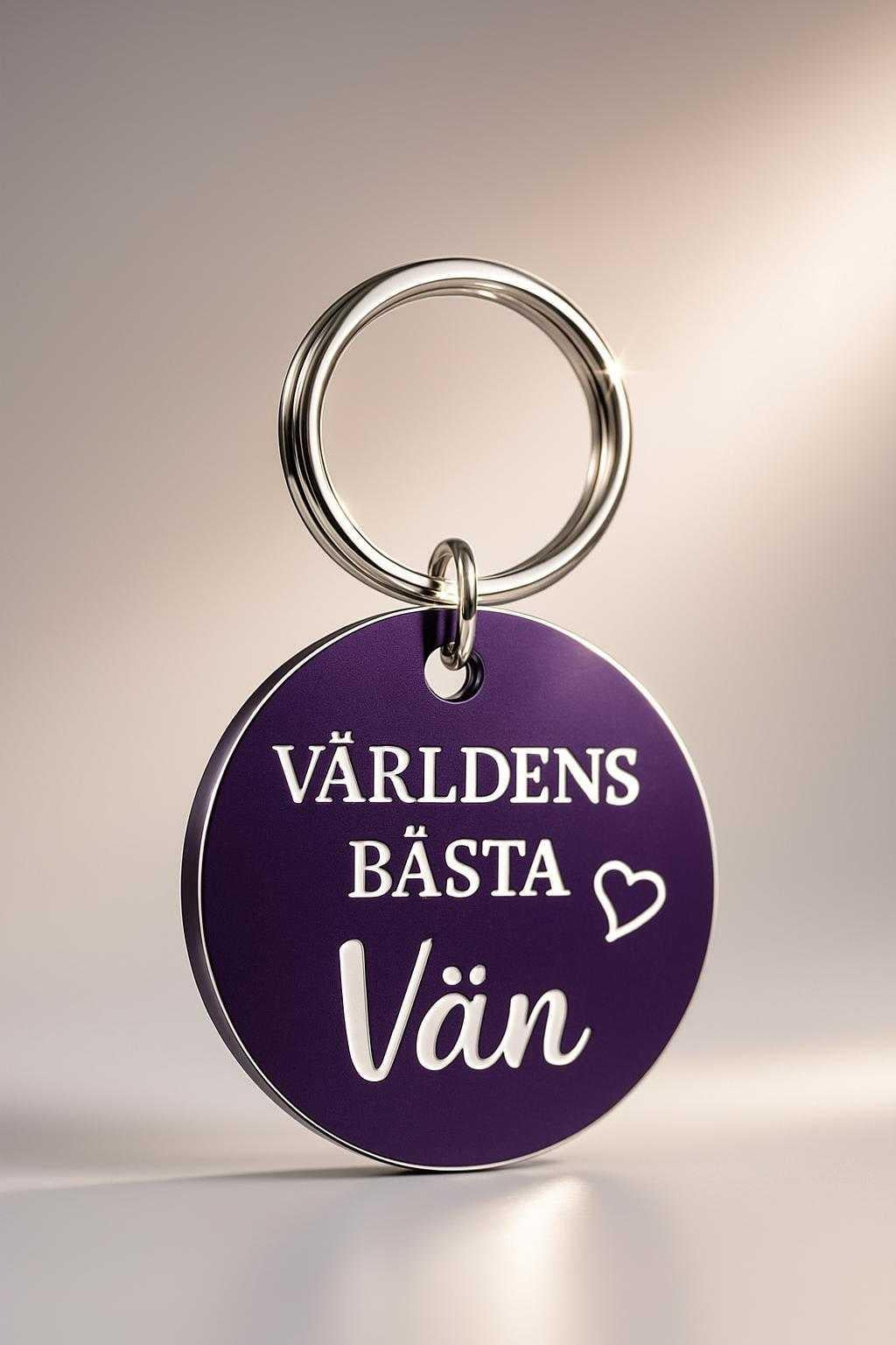 Nyckelring | Världens bästa vän (lila) | Expresspresenter.se