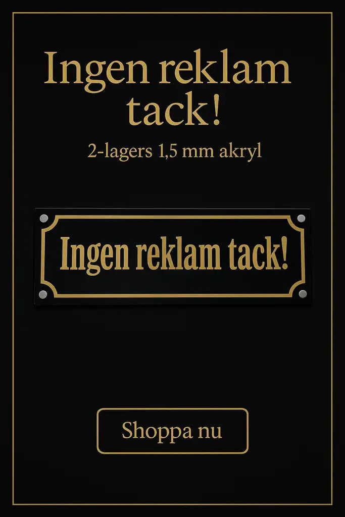 Ingen reklam tack (skylt)