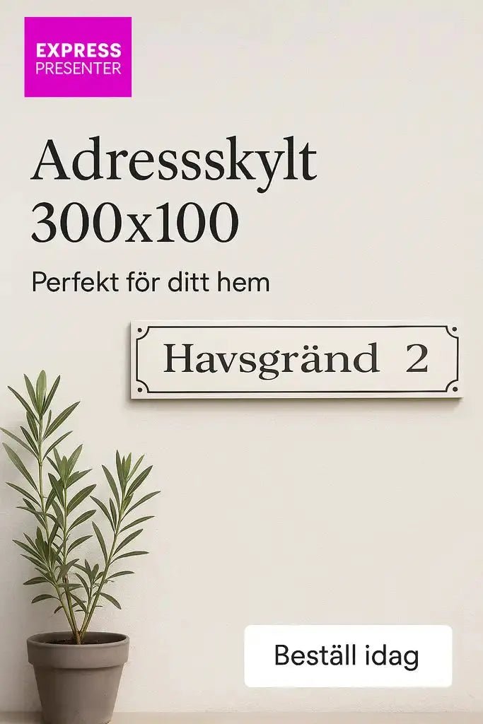 Adresskylt - Gatuvägskylt - Express - presenter