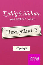 Adresskylt - Gatuvägskylt - Express - presenter