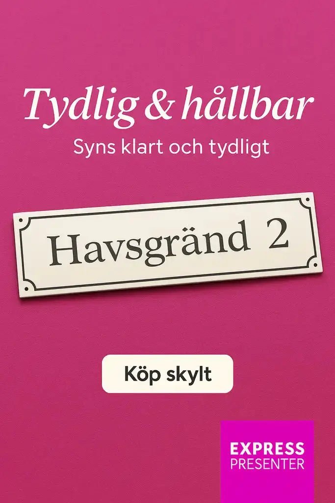 Adresskylt - Gatuvägskylt - Express - presenter