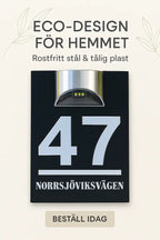 Hus/Fasadskylt solcellsdriven