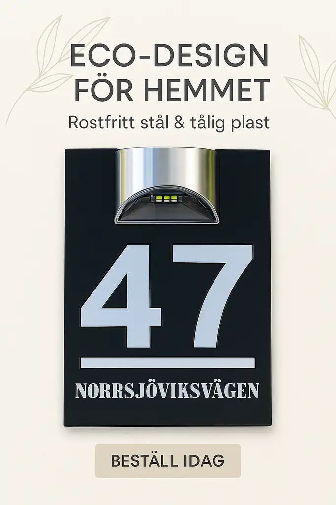Hus/Fasadskylt solcellsdriven