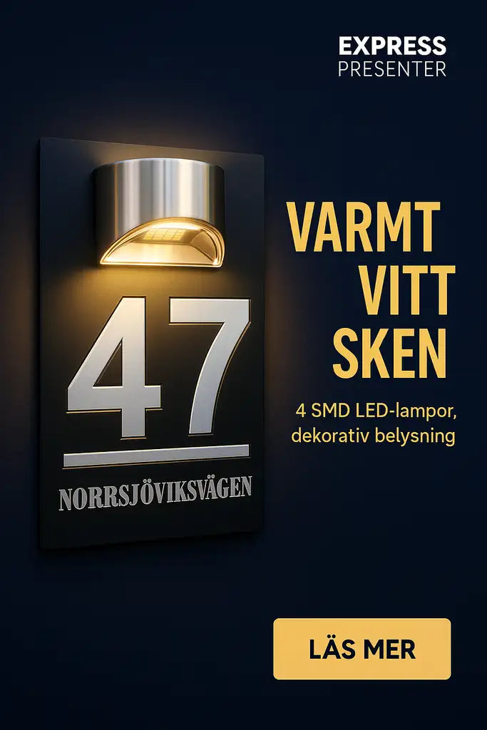 Hus/Fasadskylt solcellsdriven
