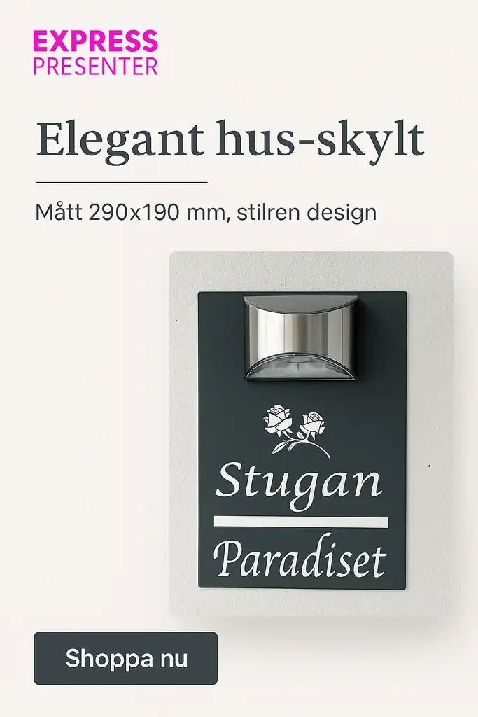 Personlig hus-skylt i elegant grå design