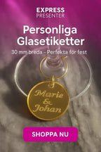 Festdekoration för glas med gästernas namn - Express - presenter