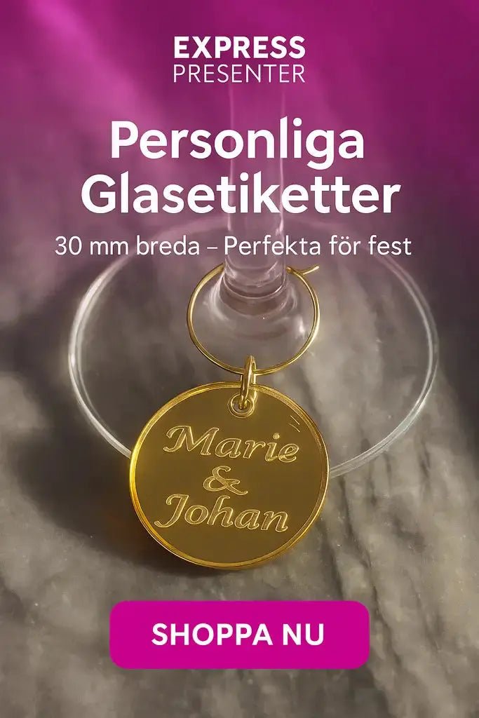 Festdekoration för glas med gästernas namn - Express - presenter