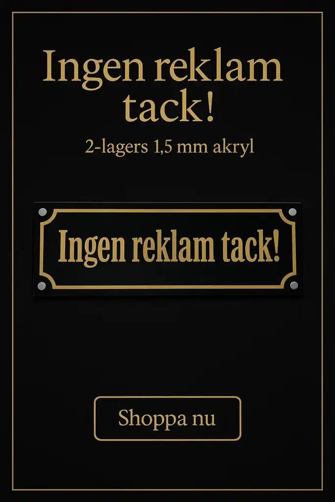 Ingen reklam tack (skylt) - Express - presenter