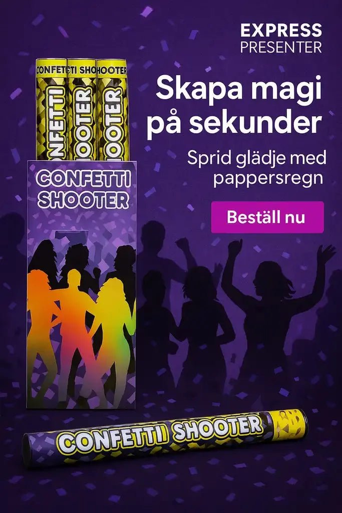 Konfettikanon GULD 60 cm - Express - presenter