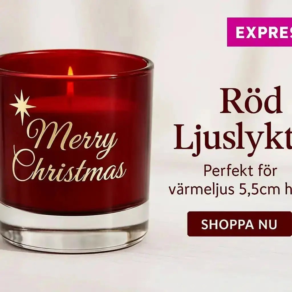 Ljuslykta | Marry Christmas (röd) - Express - presenter