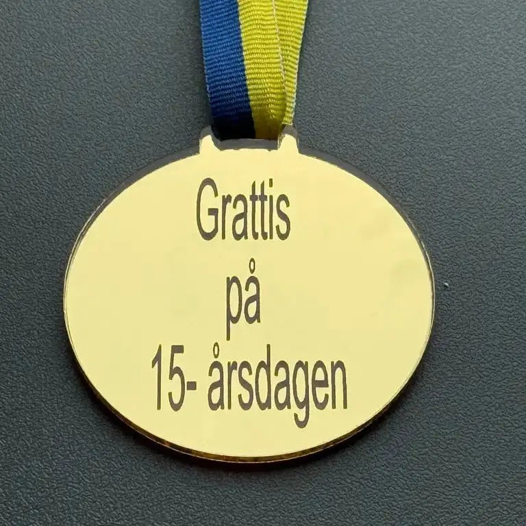Medalj | Grattis på 15 - årsdagen - Express - presenter