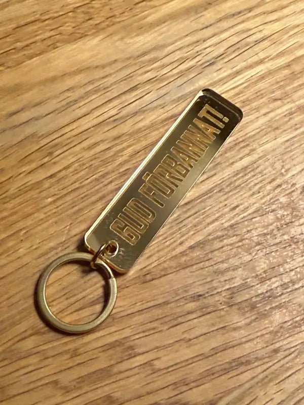 Nyckelring | Gud förbannat i spegelplast - Express - presenter