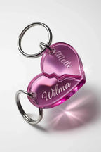 Nyckelring - Halvt hjärta i spegelplast (rosa) - Express - presenter
