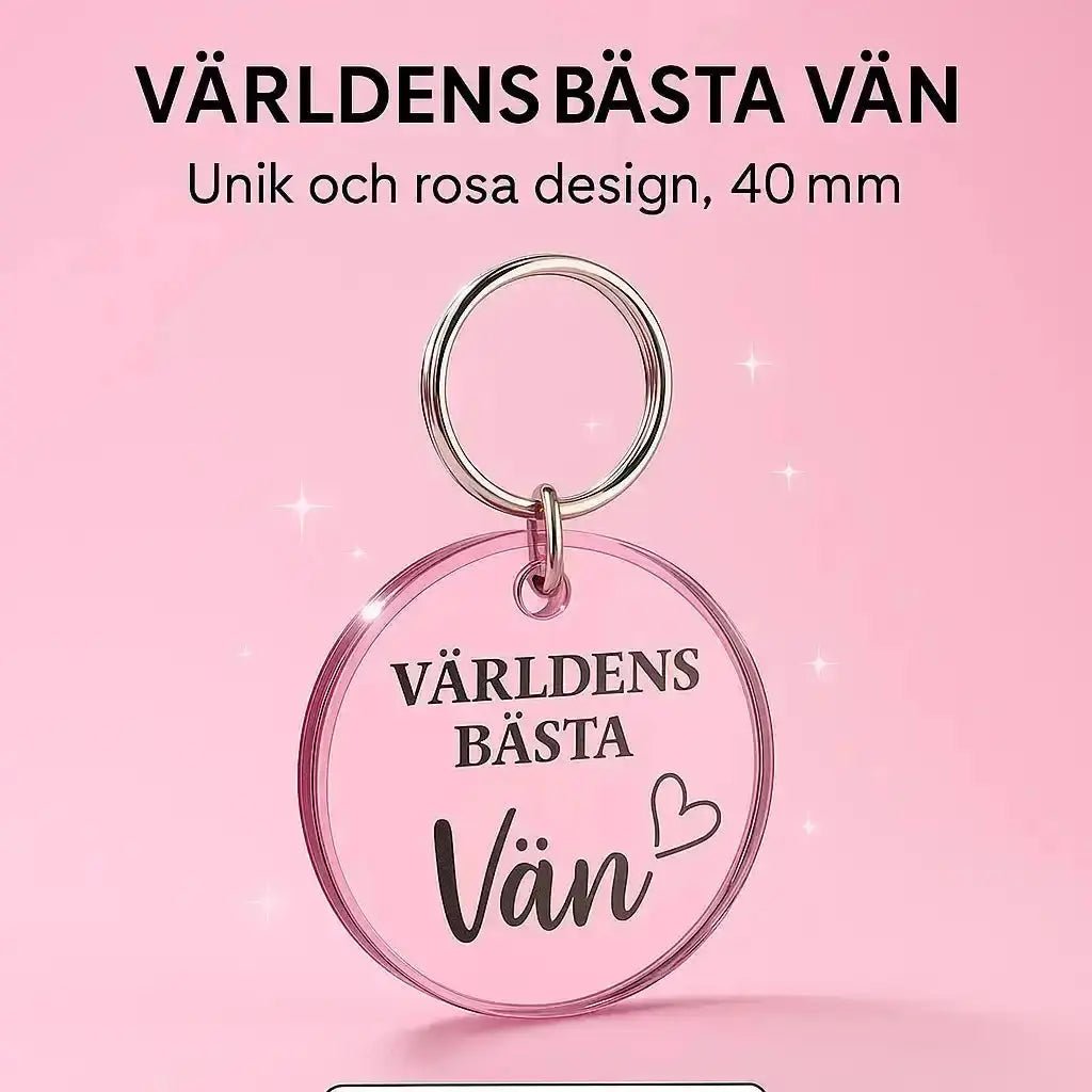 Nyckelring | Världens bästa vän (Rosa) - Express - presenter
