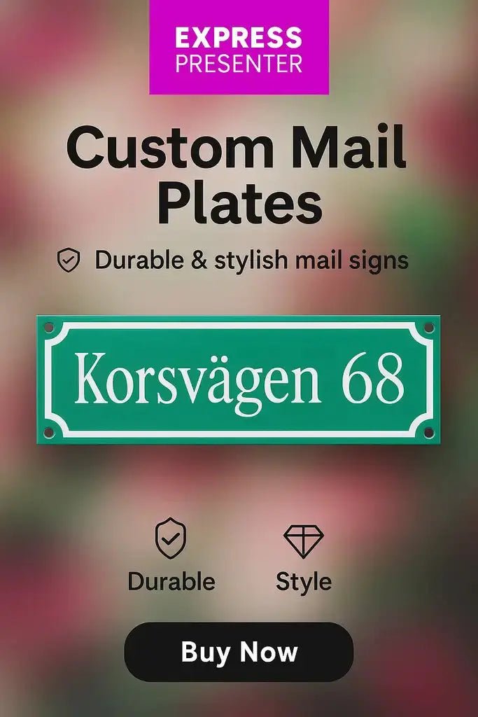 Postlådeskylt 150x50mm - Express - presenter