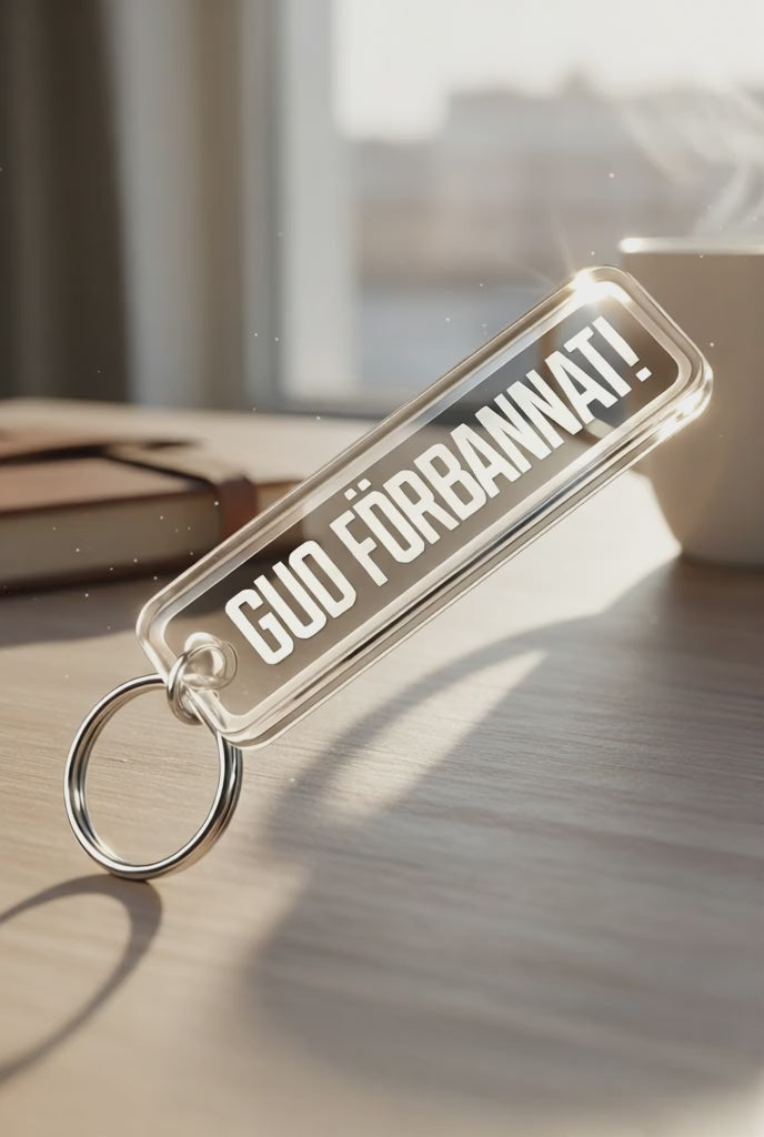 Nyckelring i plast | GUD FÖRBANNAT